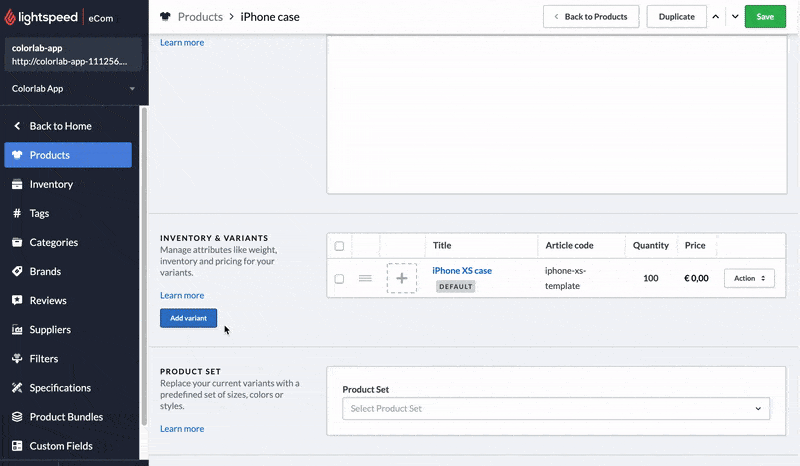 Using multiple variants