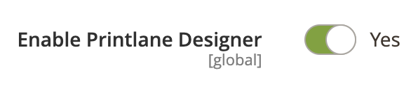 Enable Printlane Designer for the product