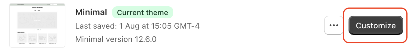 Customize the current theme